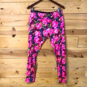 LuLaRoe Jordan floral workout yoga athletic running jogging pants Leggings XL